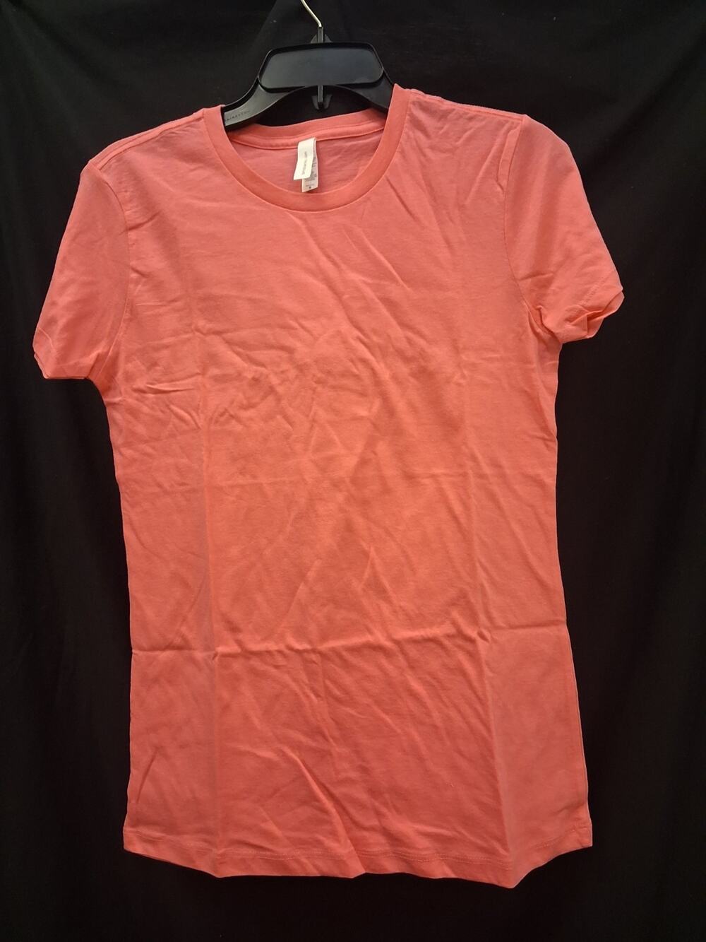 tomsbanks.com Unisex Pink Solid Cotton Knit Crew Neck T-Shirt Short Sleeve Sz S